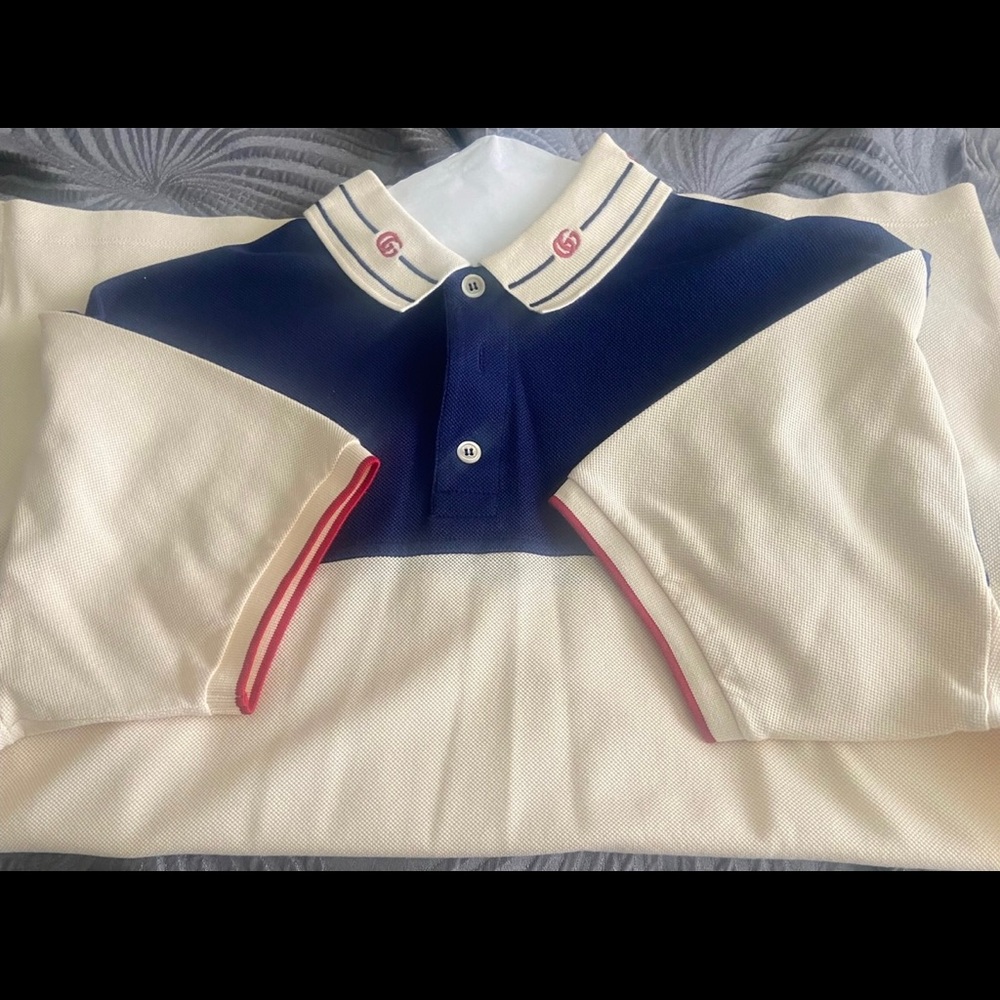 Gucci Cotton Polo with Embroidered Collar